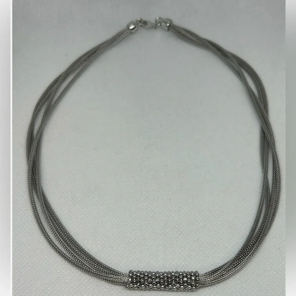 Elegant Silver Multi-Strand Necklace - Picture 2 of 5